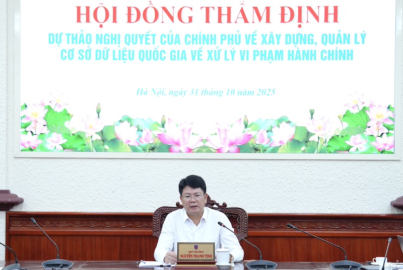 Thẩm định Nghị quyết về xây dựng, quản lý Cơ sở dữ liệu quốc gia về xử lý vi phạm hành chính